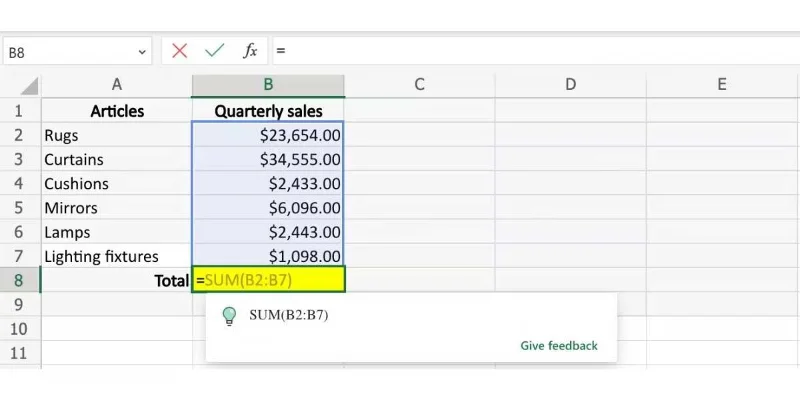 Web'de Excel'de formül önerileri nasıl kullanılır?