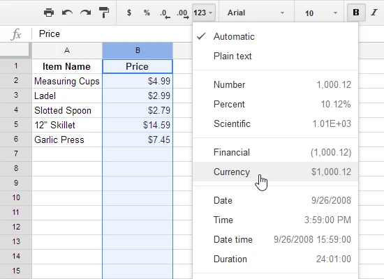 Google Sheets (Teil 11): Erfahren Sie mehr über Zahlenformate