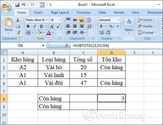 Funzione SUBTOTALE: formula e come utilizzare la funzione SUBTOTALE in Excel