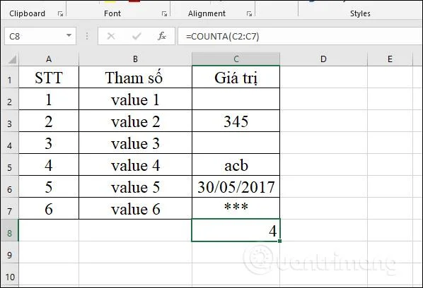 Fonction COUNTA dans Excel, fonction pour compter les cellules contenant des données avec une utilisation spécifique et des exemples