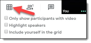 Paparan Grid Google Meet
