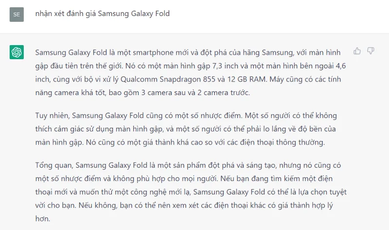 AI chatbot ChatGPT escreve um artigo completo sobre o Galaxy Fold em apenas 18 segundos, é chocante ler