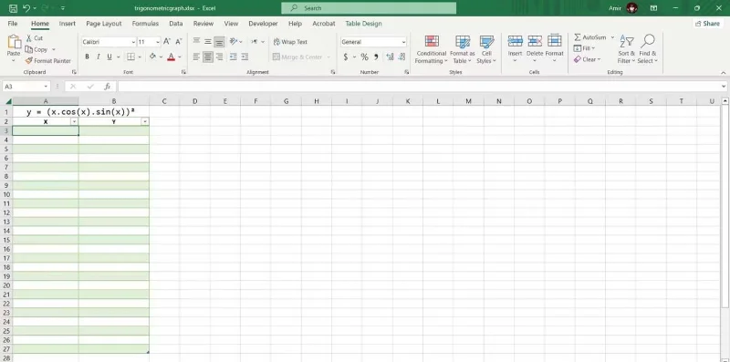Inserimento valori X in Excel