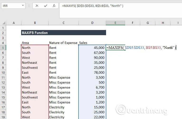 Excel 2016'da MAXIFS işlevi nasıl kullanılır?