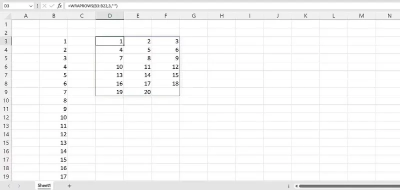 So verwenden Sie die WRAPPROS-Funktion in Excel