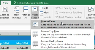 Excel 2019 (Bölüm 17): Satırları/sütunları dondurma ve seçenekleri görüntüleme