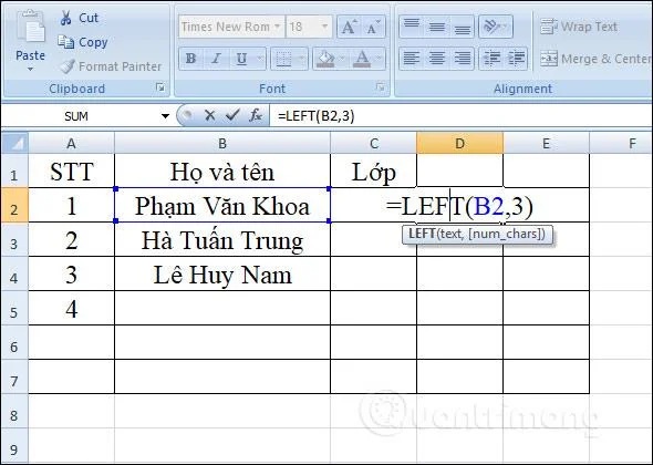 LEFT işlevi, Excel'de sol karakter dizesini kesme işlevinin nasıl kullanılacağı