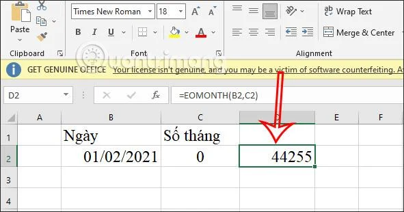 Excel EOMONTH işlevi, EOMONTH işlevi nasıl kullanılır?