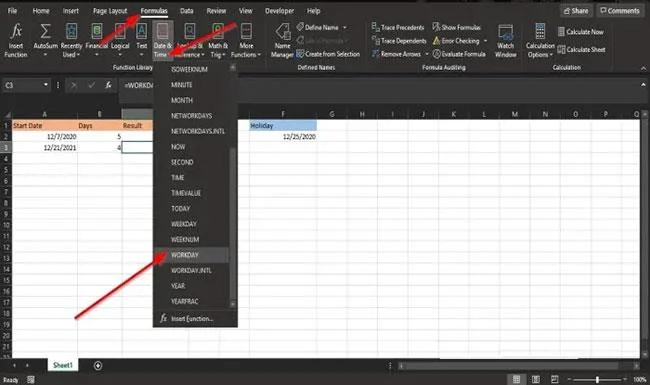 Sélection de WORKDAY