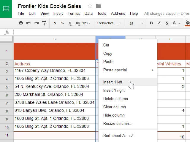Google Sheets (Teil 2): ​​Spalten, Zeilen und Zellen ändern
