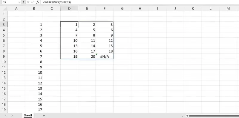 Excel'de WRAPPROS işlevi nasıl kullanılır?
