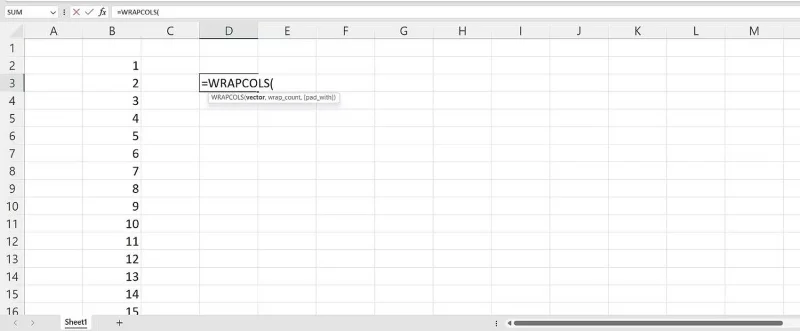 Excel'de WRAPCOLS işlevi nasıl kullanılır?