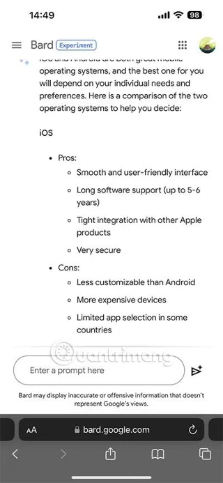 Android ou iOS é melhor?  Bard respondeu a uma pergunta que causou polêmica entre os engenheiros do Google