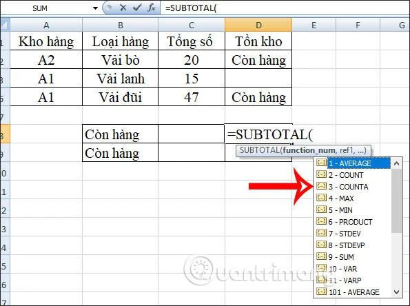 Funzione SUBTOTALE: formula e come utilizzare la funzione SUBTOTALE in Excel