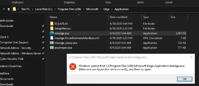 Hoe u dit kunt oplossen Windows kan de fout msedge.exe niet vinden