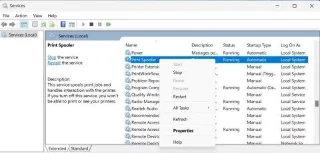 Windowsta Yazdırma Biriktiricisi hizmeti nasıl yeniden başlatılır