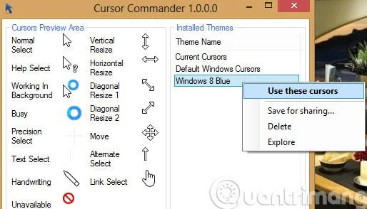 Arahan untuk menukar antara muka penunjuk tetikus pada Windows