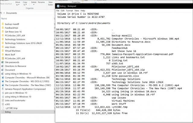 Bagaimana untuk mencetak struktur kandungan folder dalam Windows 10