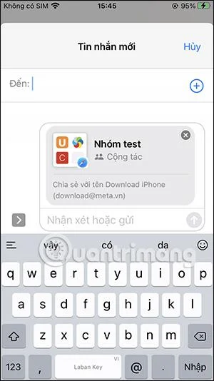 Arahan untuk berkongsi kumpulan tab Safari pada iPhone