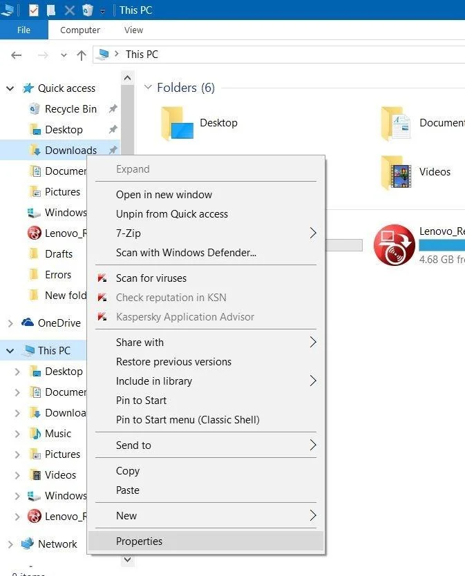 Betulkan ralat membuka folder Muat turun pada Windows 10 terlalu perlahan