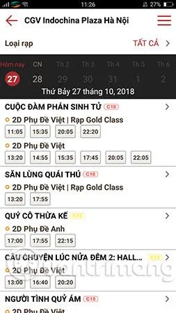 Cara melihat masa tayangan filem pada telefon anda