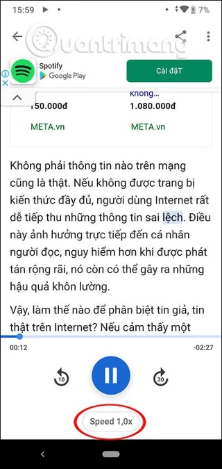 Cara menggunakan Google Assistant untuk membaca tapak web pada Chrome