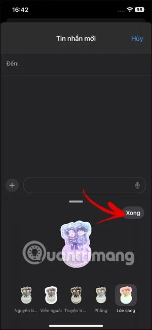 Cara menambah kesan pada pelekat dalam Mesej iPhone