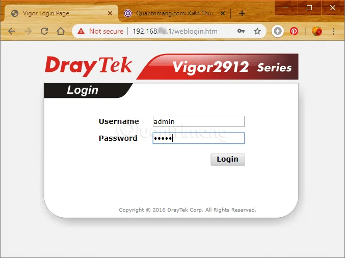 Come cambiare la password di accesso al modem e router Vigor Draytek