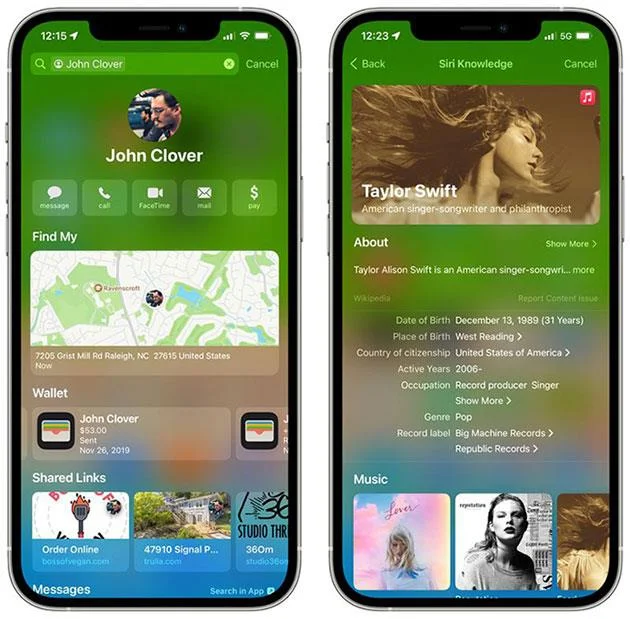 Penambahbaikan baharu pada Spotlight pada iOS 15