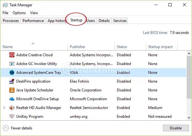 Windows 10 のシステムで起動するプログラムをオフにする