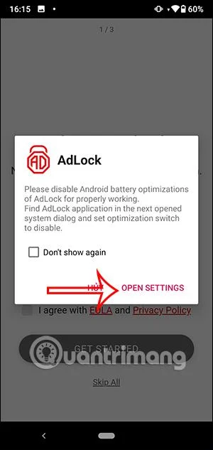 Arahan untuk menggunakan AdLock pada telefon Android