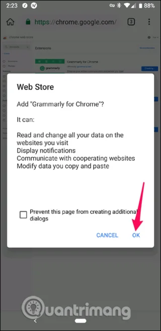 Cara memasang sambungan Chrome pada Android