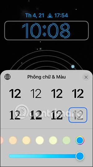 Arahan untuk menukar gaya jam skrin kunci iPhone