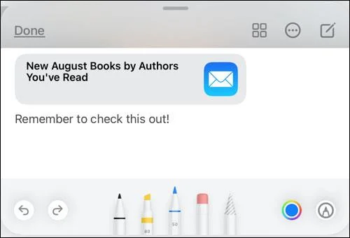 Ringkasan cara menggunakan Nota Pantas pada iPad