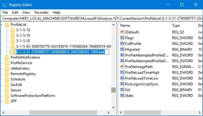 Windows 10でユーザープロファイルを復元する方法