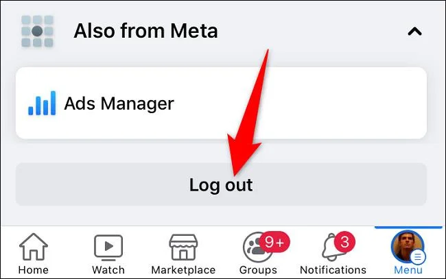 Bagaimana untuk log keluar dari Facebook pada iPhone