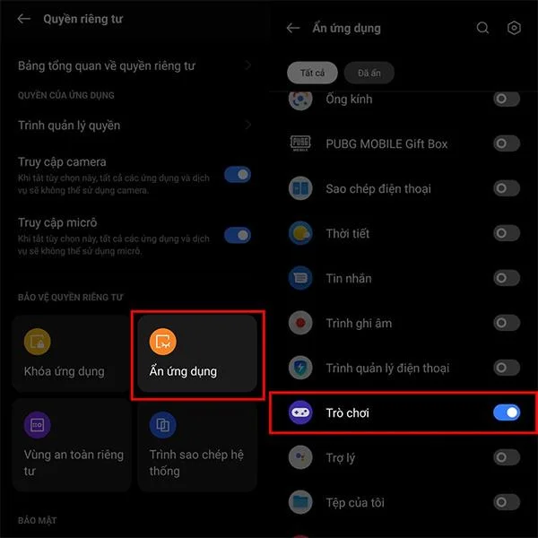 Configurer le masquage des applications sur Realme