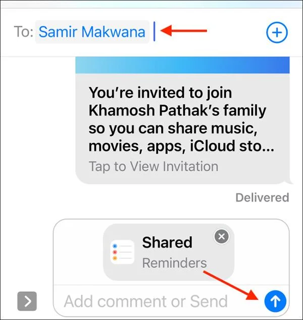 Cara berkongsi senarai dalam apl Peringatan pada iPhone