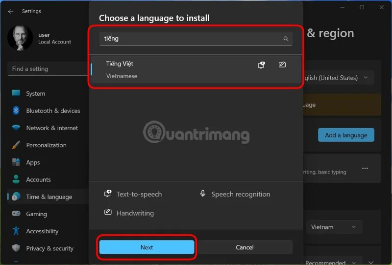 Vietnamese typefouten oplossen in de Microsoft Mail-applicatie op Windows 11