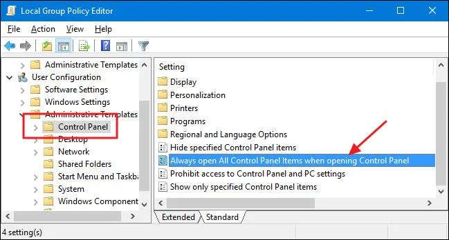 Tukar paparan lalai Panel Kawalan pada komputer Windows