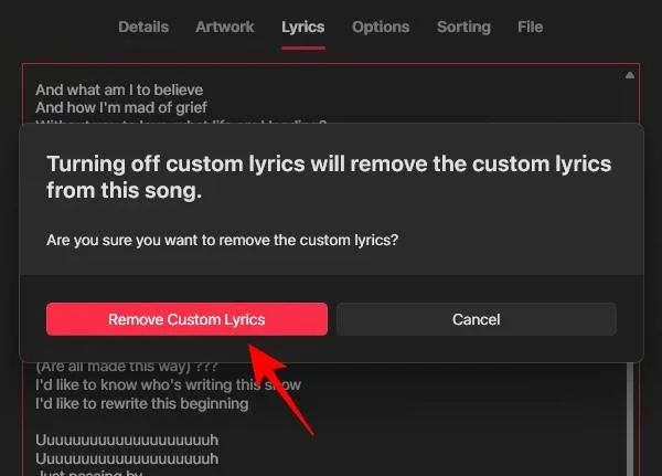Bagaimana untuk menambah lirik pada Apple Music Windows