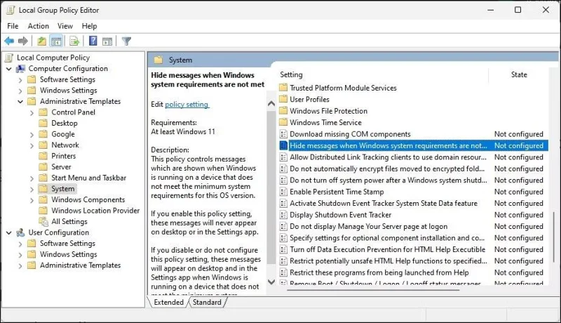 Hoe de melding Systeemvereisten niet voldaan op Windows 11 te verwijderen