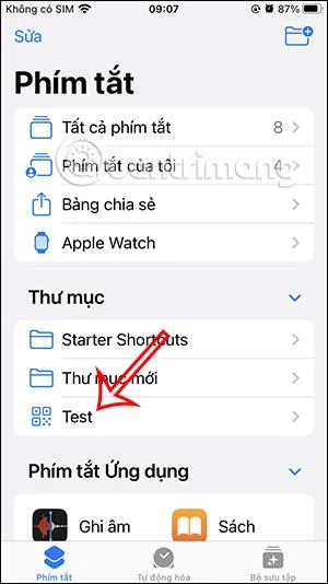 Cara membuat folder pintasan pada Pintasan iPhone