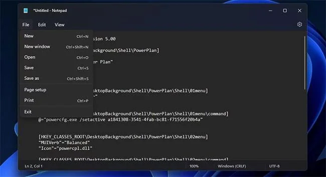 Windows 10/11'de içerik menüsüne Güç Planını Değiştir nasıl eklenir