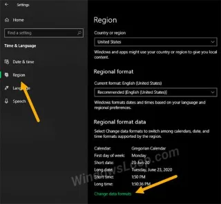 Windows 10 Takvimde haftanın ilk günü nasıl değiştirilir?