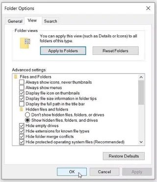 Windows 10'da Önbellek Klasör Seçenekleri ve Dosya Gezgini Seçenekleri