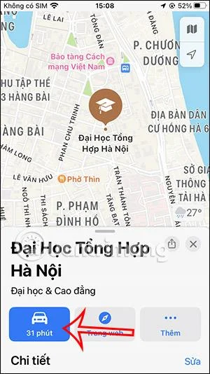 Arahan untuk menambah perhentian pada Peta Apple