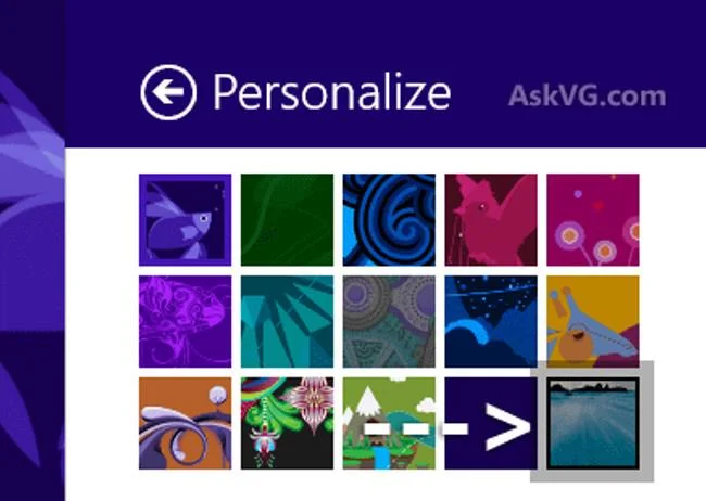 Tetapkan imej latar belakang Desktop sebagai imej latar belakang Skrin Mula pada Windows 8.1