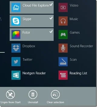 Windows 8.1'de birden fazla uygulamayı aynı anda kaldırma talimatları