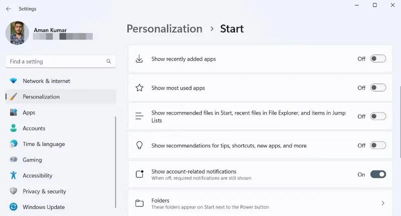 Hoe het aanbevolen gedeelte van het Start-menu in Windows 11 te verwijderen